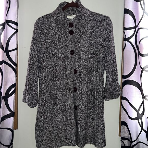 Reference Point Multi-Color Brown Button Down Cardigan Sweater Size Large - Picture 1 of 15